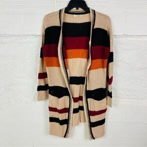 Full circle trends Colorful Striped knit Open Front comfy Cardigan size 1X